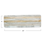 Creative Co-OP Marble & Mango Wood Cheese/Cutting Board w/ Stripes