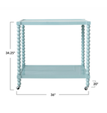 Creative Co-OP Blue Lacquered 2-Tier Bar Cart