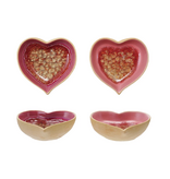 Creative Co-OP Stoneware Heart Shaped Dish, 2 Colors