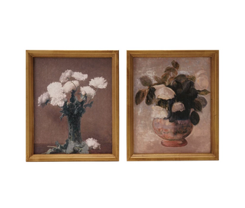 Wood Framed Vintage Reproduction Wall Décor, 2 Styles