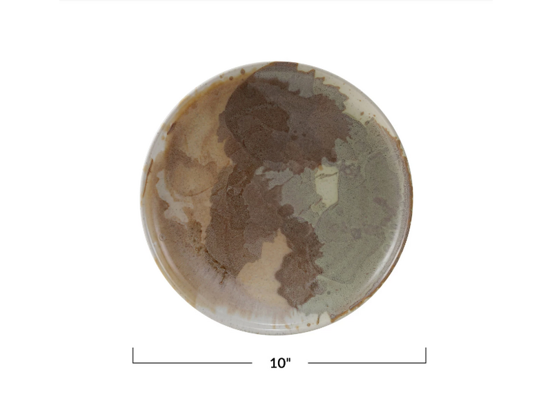 Creative Co-OP Stoneware Plate, Reactive Glaze