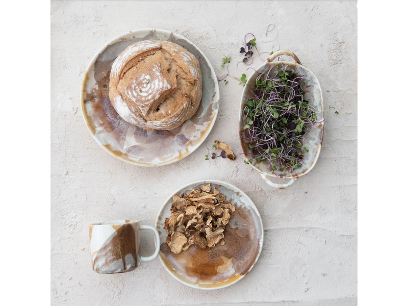 Creative Co-OP Stoneware Plate, Reactive Glaze