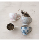 Creative Co-OP Stoneware Footed Mug w/ Splatter, Reactive Glaze, 4 Assorted Styles, 14 oz.