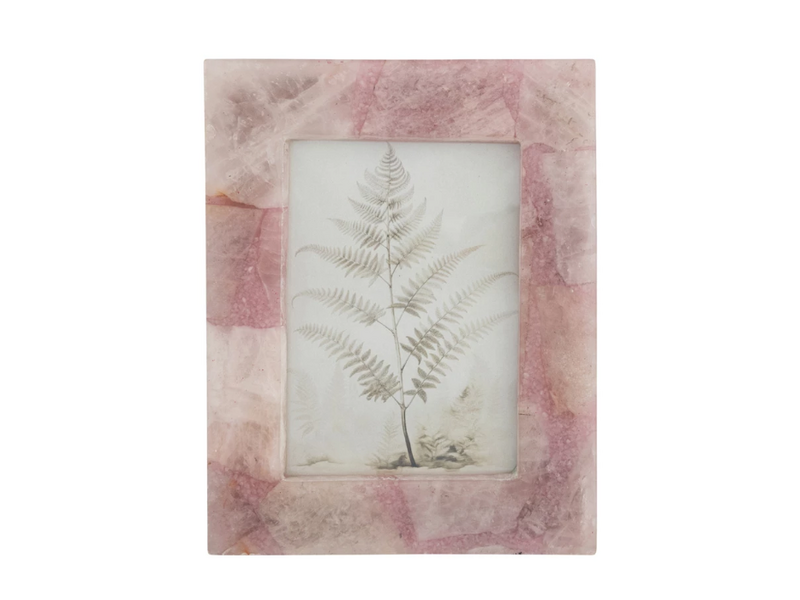 Creative Co-OP Agate Photo Frame, Pink 5x7