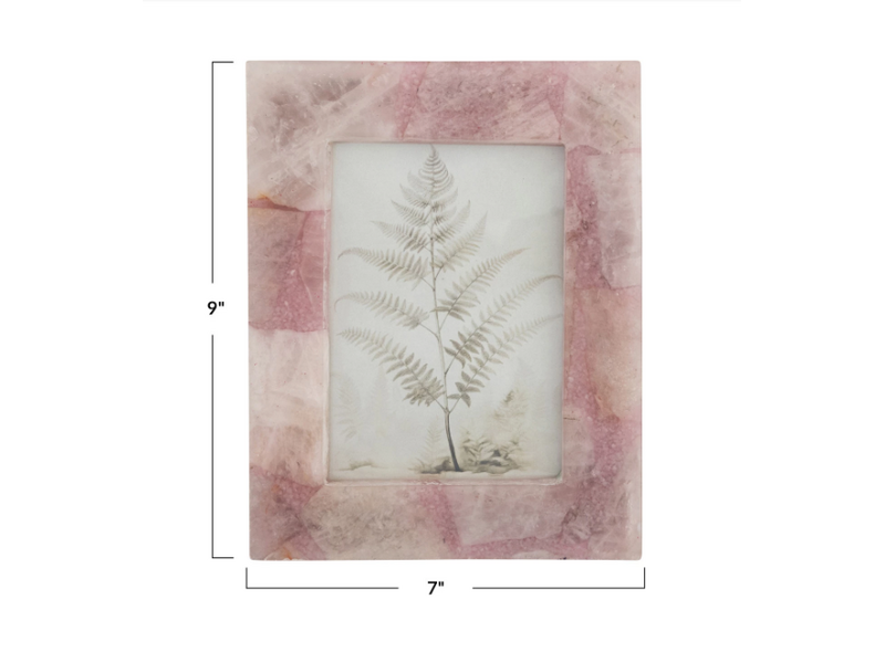 Creative Co-OP Agate Photo Frame, Pink 5x7