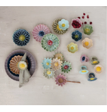 Creative Co-OP Stoneware Flower Shaped Plate, Reactive Glaze, 6 Assorted Colors