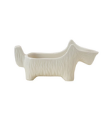 Creative Co-OP Stoneware Scottie Dog Shaped Dish/Spoon Holder, White