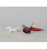 Creative Co-OP Stoneware Scottie Dog Shaped Dish/Spoon Holder, White