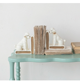 Creative Co-OP Hand-Painted Stoneware Vintage Reproduction Poodle Shaped Bookends, Set of 2