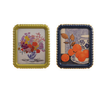 Scalloped Photo Frame w/ Gold Finish Edge, 8x10, 2 Assorted Colors