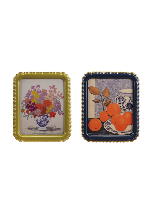 Scalloped Photo Frame w/ Gold Finish Edge, 8x10, 2 Assorted Colors