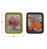 Creative Co-OP Scalloped Photo Frame w/ Gold Finish Edge, 8x10, 2 Assorted Colors