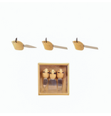 Creative Co-OP Stainless Steel Cheese Knives w/ Mouse Shaped Handles & Faux Leather Ears, Boxed Set of 3