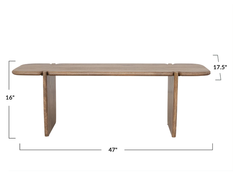 Creative Co-OP Mango Wood Coffee Table, Bleached