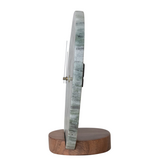 Creative Co-OP Marble Clock w/ Acacia Wood Base
