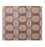 Creative Co-OP Cotton Slub Printed Throw w/ Tibetan Tigers Pattern & Fringe