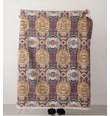 Creative Co-OP Cotton Slub Printed Throw w/ Tibetan Tigers Pattern & Fringe