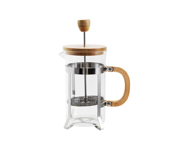 Glass & Stainless Steel French Press w/ Bamboo Lid & Handle, 20 oz.