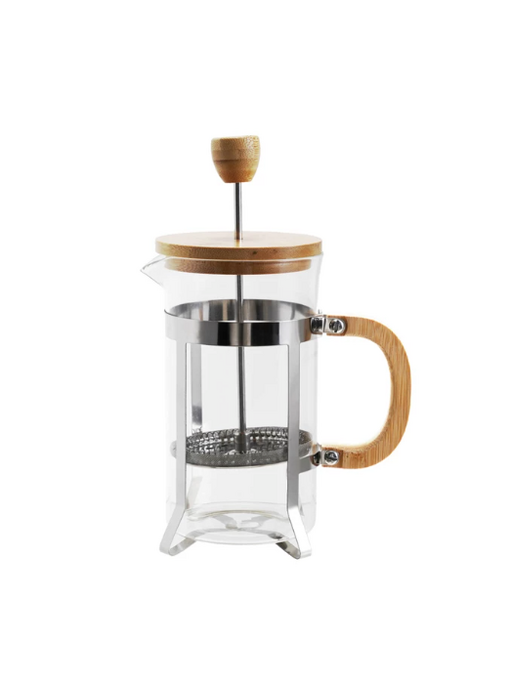 Glass & Stainless Steel French Press w/ Bamboo Lid & Handle, 20 oz.