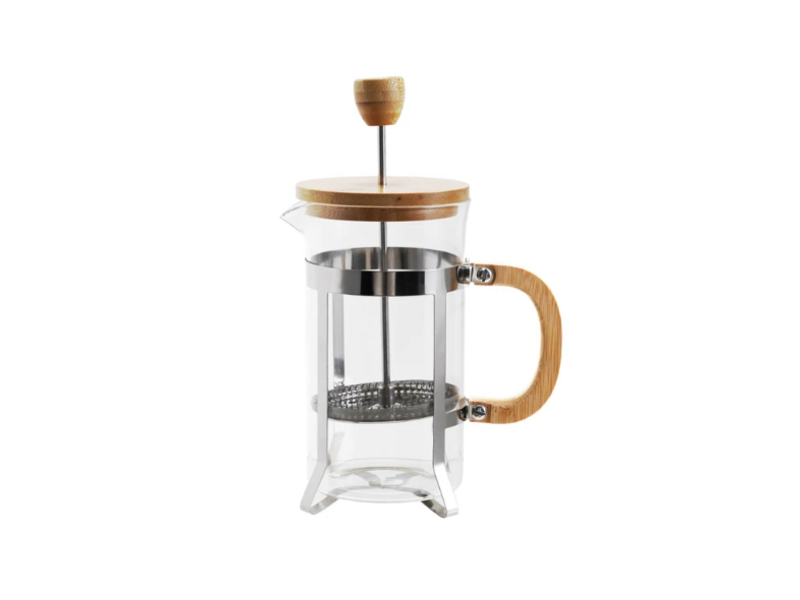 Creative Co-OP Glass & Stainless Steel French Press w/ Bamboo Lid & Handle, 20 oz.
