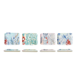 Creative Co-OP Stoneware Plate w/ Flowers, 4 Assorted Styles