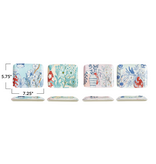 Creative Co-OP Stoneware Plate w/ Flowers, 4 Assorted Styles