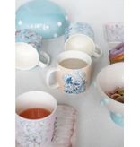 Creative Co-OP Stoneware Mug w/ Flowers, 4 Assorted Styles, 14 oz.