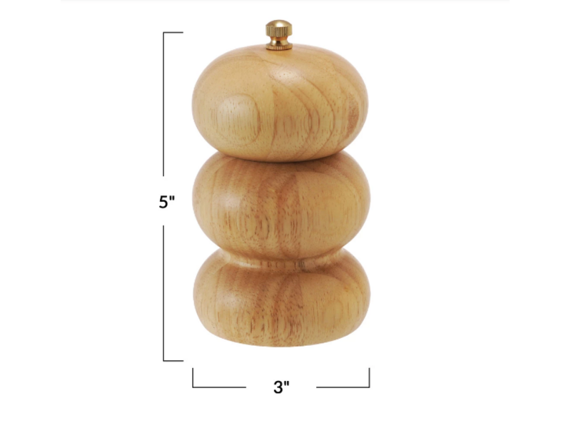 Creative Co-OP Rubberwood Salt/Pepper Mill, Natural