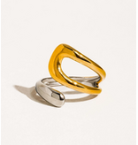 MAIQ Accessories Vill 18K Gold Non-Tarnish Two Toned Ring