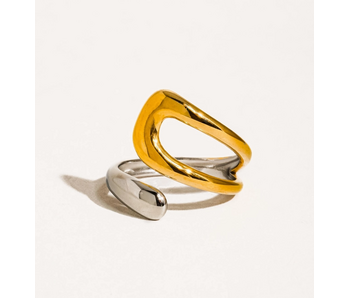 Vill 18K Gold Non-Tarnish Two Toned Ring