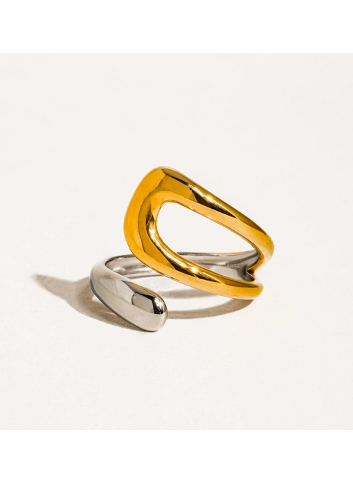 Vill 18K Gold Non-Tarnish Two Toned Ring