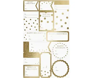 Modern Gold Holiday Gift Labels