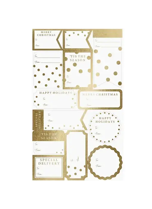 Modern Gold Holiday Gift Labels