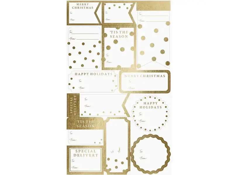 Graphique De France Modern Gold Holiday Gift Labels