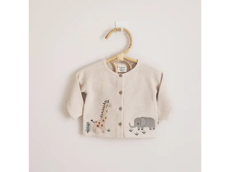Viverano Organics Animal Safari Embroidered Cardigan