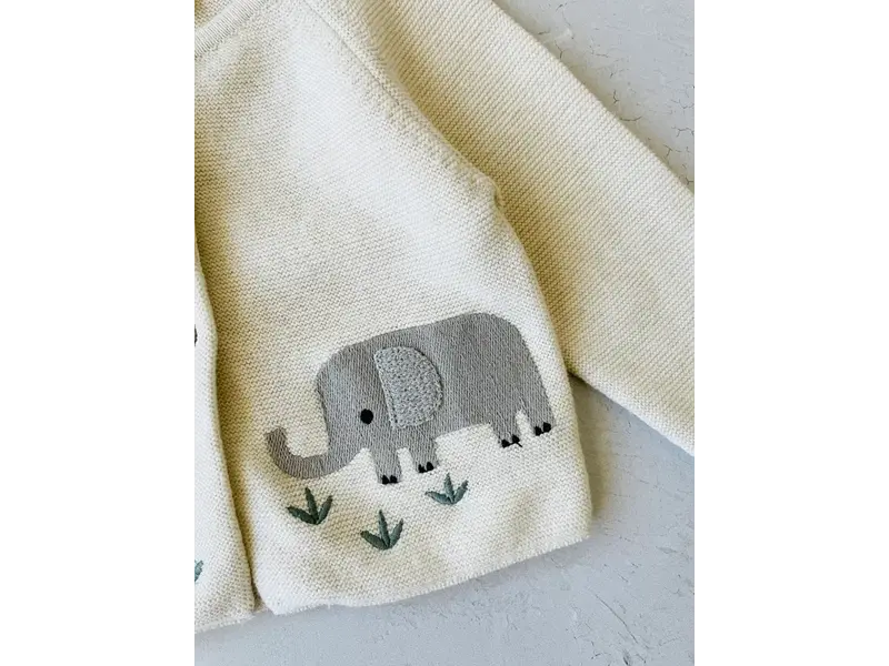 Viverano Organics Animal Safari Embroidered Cardigan
