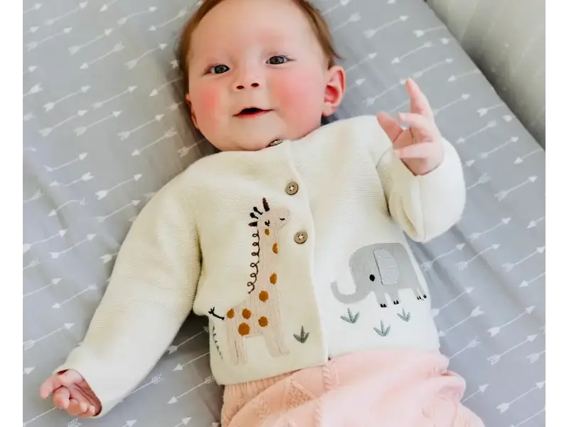 Viverano Organics Animal Safari Embroidered Cardigan