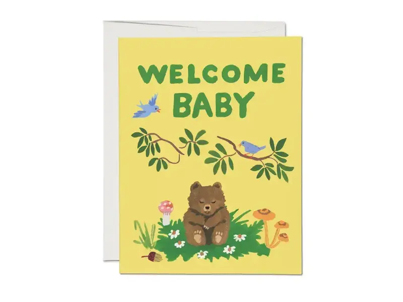 Red Cap Cards Baby Cub Greeting Card