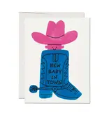 Red Cap Cards Boot Baby Greeting Card