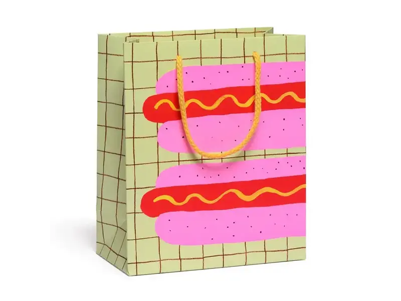 Red Cap Cards Neon Hot Dog Medium Gift Bag