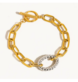 MAIQ Accessories Henriette 18K Gold Non-Tarnish Two Tone Bold Chain Bracelet