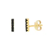 Ofina Jewelry Black CZ Bar Studs, GV