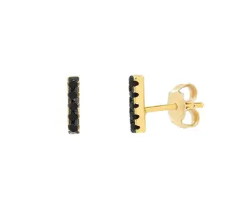 Black CZ Bar Studs, GV