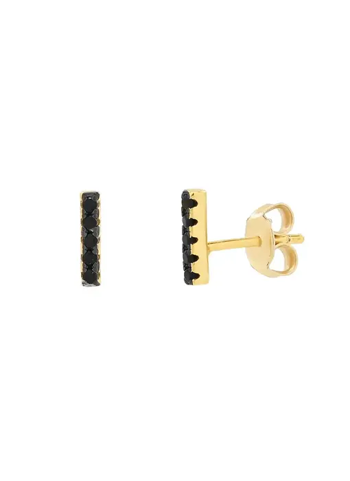 Black CZ Bar Studs, GV