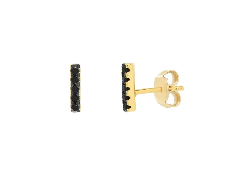 Ofina Jewelry Black CZ Bar Studs, GV