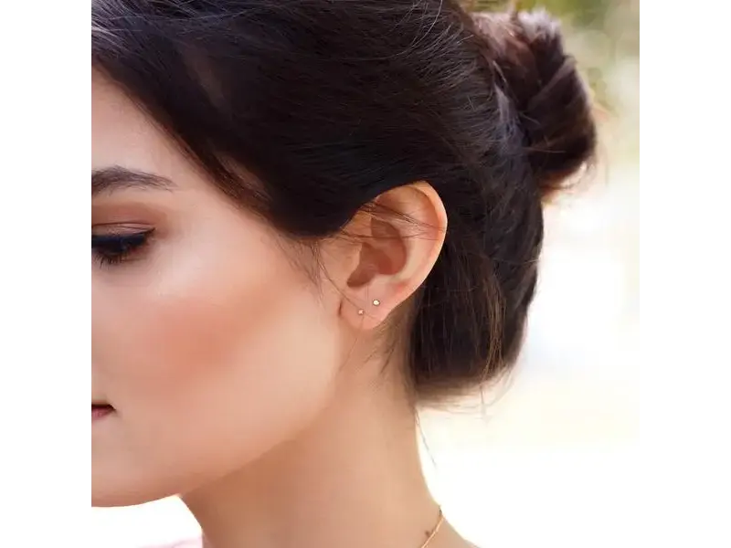 Ofina Jewelry Tiny Circle Studs, Sterling Silver