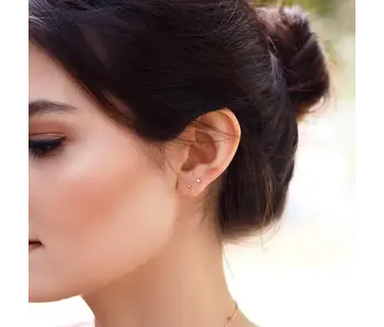 Tiny Circle Studs, Gold Vermeil