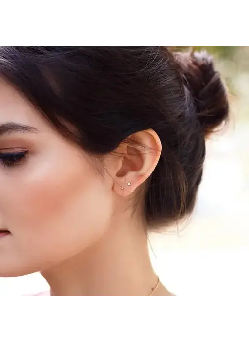 Tiny Circle Studs, Gold Vermeil