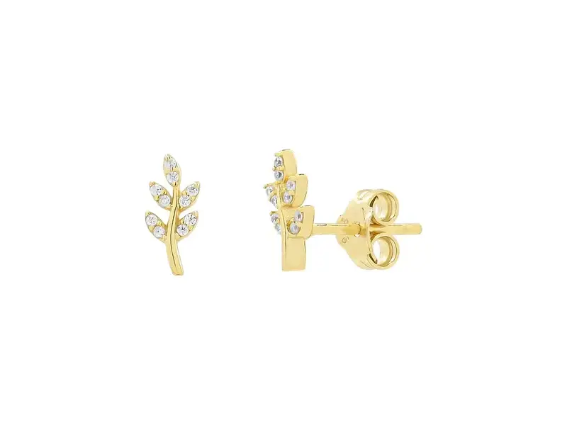Ofina Jewelry Tiny CZ Vine Studs, GV