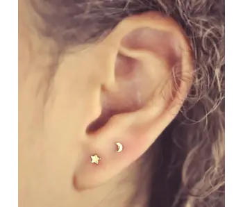 Tiny Moon * Studs, Gold Vermeil